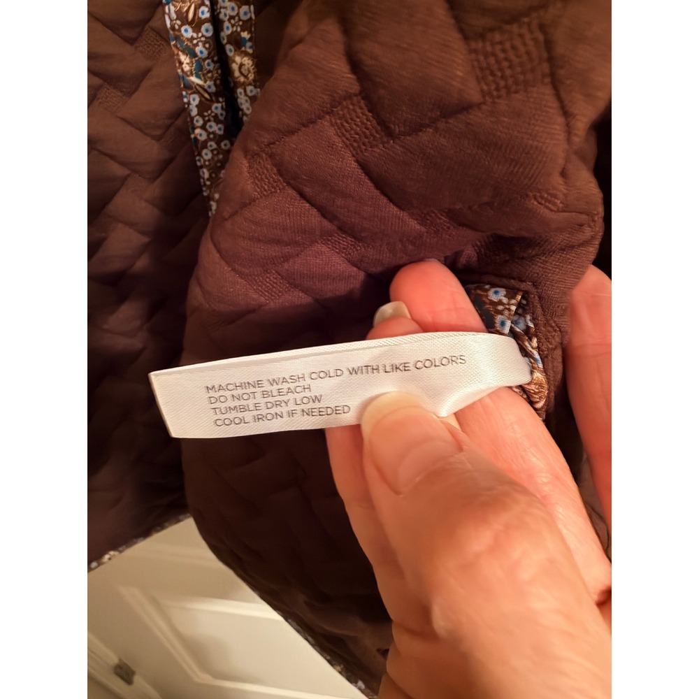 Tuckernuck Reversible Quilted Jacket Brown Floral Basketweave Hook Size XL - Picture 10 of 13